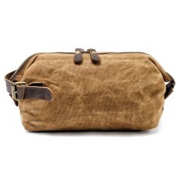 Cosmetic Bags Cases Canvas And Leather Men Toiletry Bag Water resistant Dopp Kit For Travel Large Capacity Toiletries Functional 230731