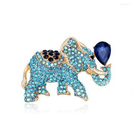 Brooches Rhinestone Elephant For Women Vintage Animal Pin 2 Colours Design High Quality