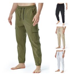 Mens Pants Summer Linen Cotton Loose Casual Track Cargo Elastic Waist Yoga Home Sports Thin Soft Quick Drying 230731