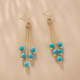 Dangle Earrings One Pair Gold Plated Brass And Semi-Precious Synthetic Stone Earring (BE1101)