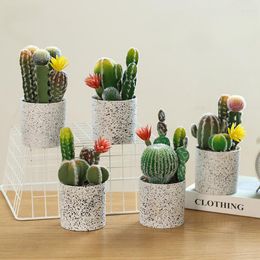 Decorative Flowers Artificial Flower Tropical Plant Cactus Bonsai Creative Decoration Succulent False Green Home Accessories