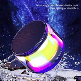 Portable Speakers Wireless Bluetooth Mini Glass Portable Subwoofer Color Light Cool Surround Sound R230801