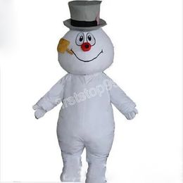 Frosty Snowman Mascot Costume Performance simulation Cartoon Anime theme character Adults Size Christmas Outdoor Advertising Outfit Suit