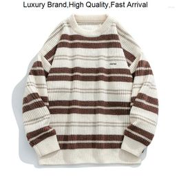 Men's Sweaters Women's Christmas Y2K Clothes Brown Knitted Knit Pullover Sweatshirts For Men Streetwear Couple Jumper Sweater