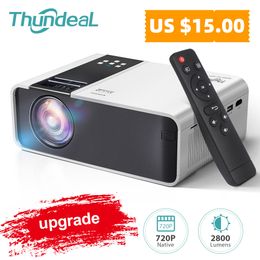 Smart Projectors ThundeaL HD Mini Projector TD90 Native 1280 x 720P LED WiFi Projector Home Theatre Cinema 3D Smart 2K 4K Video Movie Proyector 230731