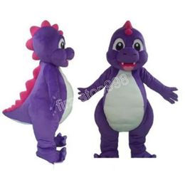 Purple dino dinosaur Mascot Costume Performance simulation Cartoon Anime theme character Adults Size Christmas Outdoor Advertising Outfit Suit