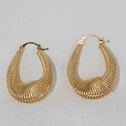 Hoop Earrings 2023 Trendy Golden For Women Interesting Spring Design Exquisite Light Ear Accessory Gift Wedding Party Wear