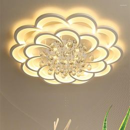 Chandeliers Round Living Room Crystal Lamp Simple Modern Atmosphere Bedroom LED Lights Ceiling Light Fixtures Whole House Package