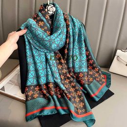 Scarves Luxury brand Silk Scarves Satin Shawls female women Popular leopard scarf Beach lady Towel Fashion Bandanna foulard wrap muffler Y23