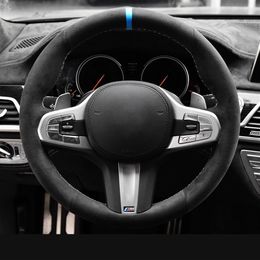 Black car steering wheel cover BMW M sport G30 G31 G32 G20 G21 G14 G15 G16 X3 G01 X4 G02 X5 G05232s