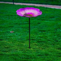 Garden Decorations Birdbath Bowl With Stake Metal Detachable Pole Bird Feed Tray For Lawn Backyard Courtyard Outdoor Lover