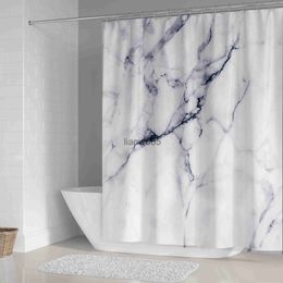 Shower Curtains Colourful Marble Shower Curtains for Bathroom Sets Fabric with 12 Watercolor Abstract Ink Paint Washable Printing Decor x0731