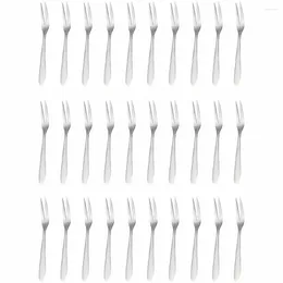 Dinnerware Sets Little Fork Two Teeth Forks Party Supplies Kitchen Gadget Stainless Steel Picks