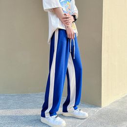 Men's Pants Blue White Casual Men Fashion Oversized Wide Leg Streetwear Hip-hop Loose Straight Mens Joggers Trousers