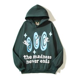 Mens Hoodies Sweatshirts Unisex Y2K The Madness Never End Foam Broken Fleece Hooded Hip Hop Vintage Pullover Oversize Hoody 230731