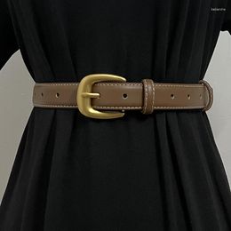 Belts Women's Runway Fashion Genuine Leather Cummerbunds Female Dress Corsets Waistband Decoration Narrow Belt TB065