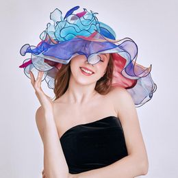 Wide Brim Hats Womens Summer Dress Hat Leaf Flower Bridal Shower Sun Beach Men S Gardening