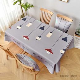 Table Cloth Modern Personality Table Lamp Pattern Waterproof and Oil-Proof Rectangular Tablecloth Home Dining Table Cover Picnic Blanket R230801