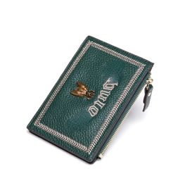 All-match Card Holder Women's Multiple Card Slots Leather Ultra-Thin Exquisite High-End Wallet One-Piece Two-Fold Small Buckle