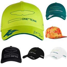 2023 New F1 Driver Racing Cap Formula 1 Team Green Baseball Cap Summer Men's Women's Fashion Curved Brim Embroidery Caps Sun Hat