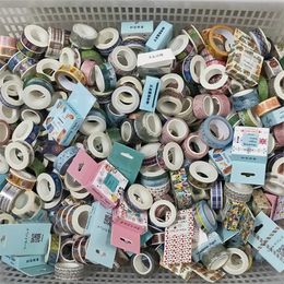 Adhesive Tapes 50 pcs/set Random Masking Washi 2016 Tape Decorative Adhesive paper Tape Diy Scrapbooking Label Cute Japanese Stationery Stickers 230731