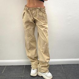 Women's Pants Xpqbb Y2K Cargo Women 2023 Summer Streetwear Drawstring Baggy Joggers Trousers Female Khaki Casual Loose Wide Leg