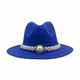 Berets Fedora Hat For Men Women Wool Felt Wide Brim Retro Floppy Panama Chain Wholesale