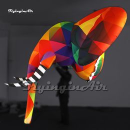 Fantastic Artistic Large Colorful Inflatable Elephant Head Balloon With Blower Inside For Club Wall Decoration