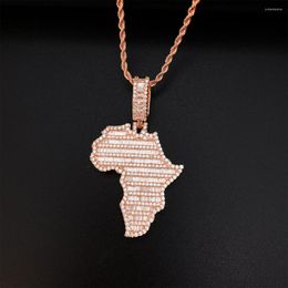 Pendant Necklaces SNQP Africa Map Necklace Men Women Ethiopia Jewellery Wholesale Zircons Hip Hop Jewelry.