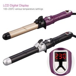 Curling Irons LCD Digital Auto Rotary Hair Curler Tourmaline Ceramic Rotating Roller Wavy Curl Magic Curling Wand Irons Fast Heating Styling 230731