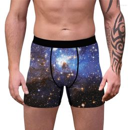 Underpants Mens Space Galaxy Printed Funny Boxers Briefs Novelty Boxer Shorts Humorous Underwear Male Brand Breathbale Panties