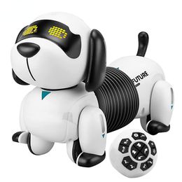 Electric RC Animals Remote Control Robot Puppy Dog RC Interactive Smart Electronic for Kids Singing Programmable Pets with Sound 230801