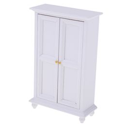 Tools Workshop 1 12 Dollhouse Miniature Furniture White Wooden Wardrobe Cabinet Realistic Model Creative Doll Accessories For Kids Gift 230731