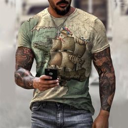 Men's T Shirts Casual Fashion 3D Printed Summer Short-sleeved Irregular Graffiti T-shirts Round Neck Loose Tops Tees Men Clothing 6XL