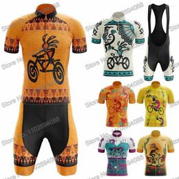 Racing Sets Kokopelli Cycling Jersey Men's Set 2023 Summer Clothing Short Sleeve Road Race Bike Shirt Suit MTB Bicycle Bib Shorts