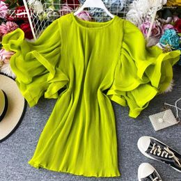 Women's Blouses Summer Woman Pleated Elastic Cascading Ruffles Tops Short Sleeve Women Casual Loose White Blusas Mujer Blouse Streetwear