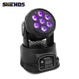 Shehds LED WASH 7X18W RGBWA+UV / 7X12W RGBW Disko DJ Disco Stage Lights Party Düğünü İçin Hareketli Kafa Aydınlatma