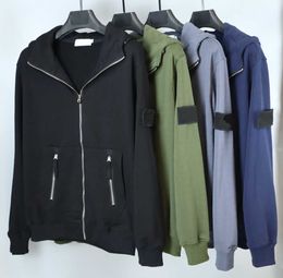 topstoney brand hoodies Stone metal cardigan zip narrow brim and oval back Island hoodie Leisure trend 698ess