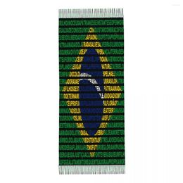 Scarves Women Brazil Flag Scarf Winter Shawls Thin Wrap Lady Tassel Warm Hairy Bufanda