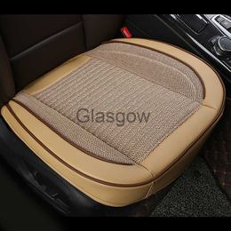 Car Seats 3D Driver Seat Cushion Car Chair Pad Flax Leather Front Car Seat Cover Auto Seat Protector Breathable Interior Accessories x0801