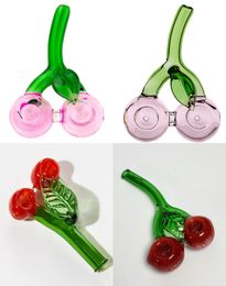 Vintage Cherry Glass Pipe Different Colors Bong Smoking Pipe Quality hookah bong Original Factory Direct Sale can put customer logo by DHL UPS CNE