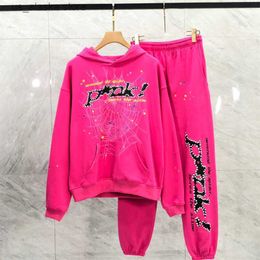 Men's Hoodies Sweatshirts Pink Nevermind the Spider Young Thung 555555 Angel Hoodie Men Women Web Pattern Hooded Pullover T230731