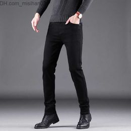 Men's Pants Classic business casual men's jeans 2023 new fashionable black ultra-thin elastic Denim men's high-quality luxury men's jeans Z230801
