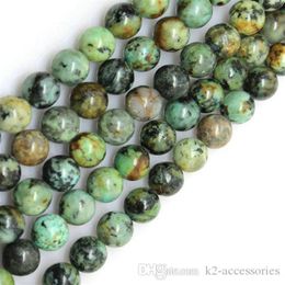 189pcs lot 6 mm beads African Turquoises Stone Round loose beads semi-precious natural gemstones DIY jewelry Making2582