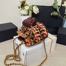 23A Womens Mini Backpack Woollen Bucket Bag Bags Cristian Tote Bag Hardware Metal Buckle Pull Strap Female Designer Shoulder Bags Coin Purse Card Holder 17x16.5x12cm