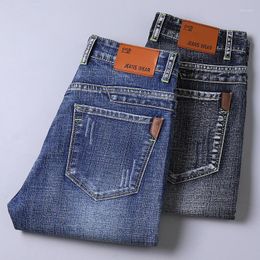 Men's Jeans 2023 Summer Business Slim Denim Shorts Fashion Loose Casual Stretch Blue Thin Male Trendy Brand Five-Point Pants