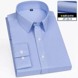Men's Casual Shirts 7XL 8XL Large Spring And Autumn Social Dress Long Sleeve Shirt Business Pure White Fashion Non Iron
