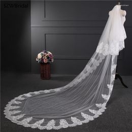 Bridal Veils Arrival Lace Tulle Wedding Two-layer 3 Meter Veil Accesorios Headwear Novia Velos With Comb