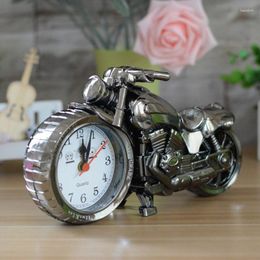 Table Clocks Creative Motorcycle Alarm Clock Ornaments Vintage Locomotive Bicycle Desktop Decorative Home Digital Children's Gift