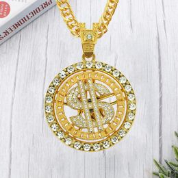 Pendant Necklaces Sign Necklace Hip Hop Gold For Men US Rhinestones Rapper Golden